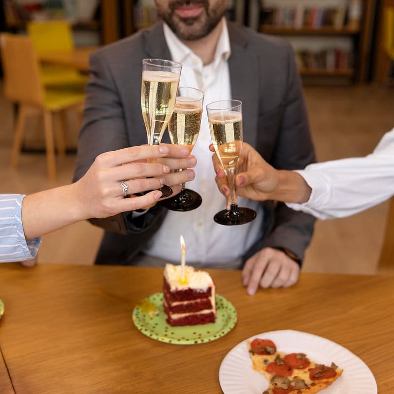 People celebrating with champagne